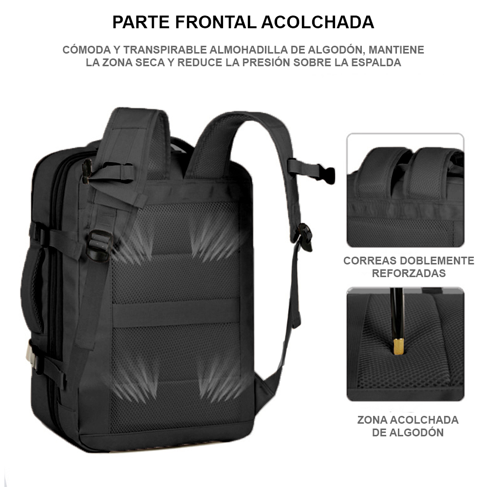 Mochila expandible 39L Metis Negra