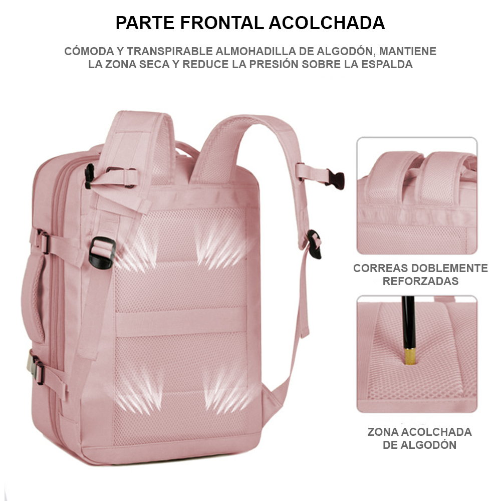 Mochila expandible 39L Metis Rosada