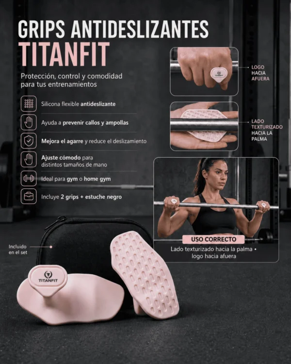 Grips TitanFit NYX Antideslizantes Para Gimnasio Lila (2)