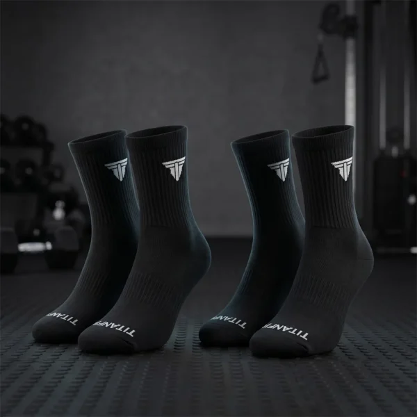 Calcetines Mujer Deportivos Largos Athena Crew - Negro Obsidian, 2 pares