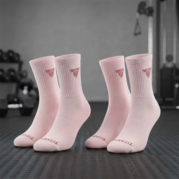 Calcetines Mujer Deportivos Largos Athena Crew - Rosa Quartz, 2 pares